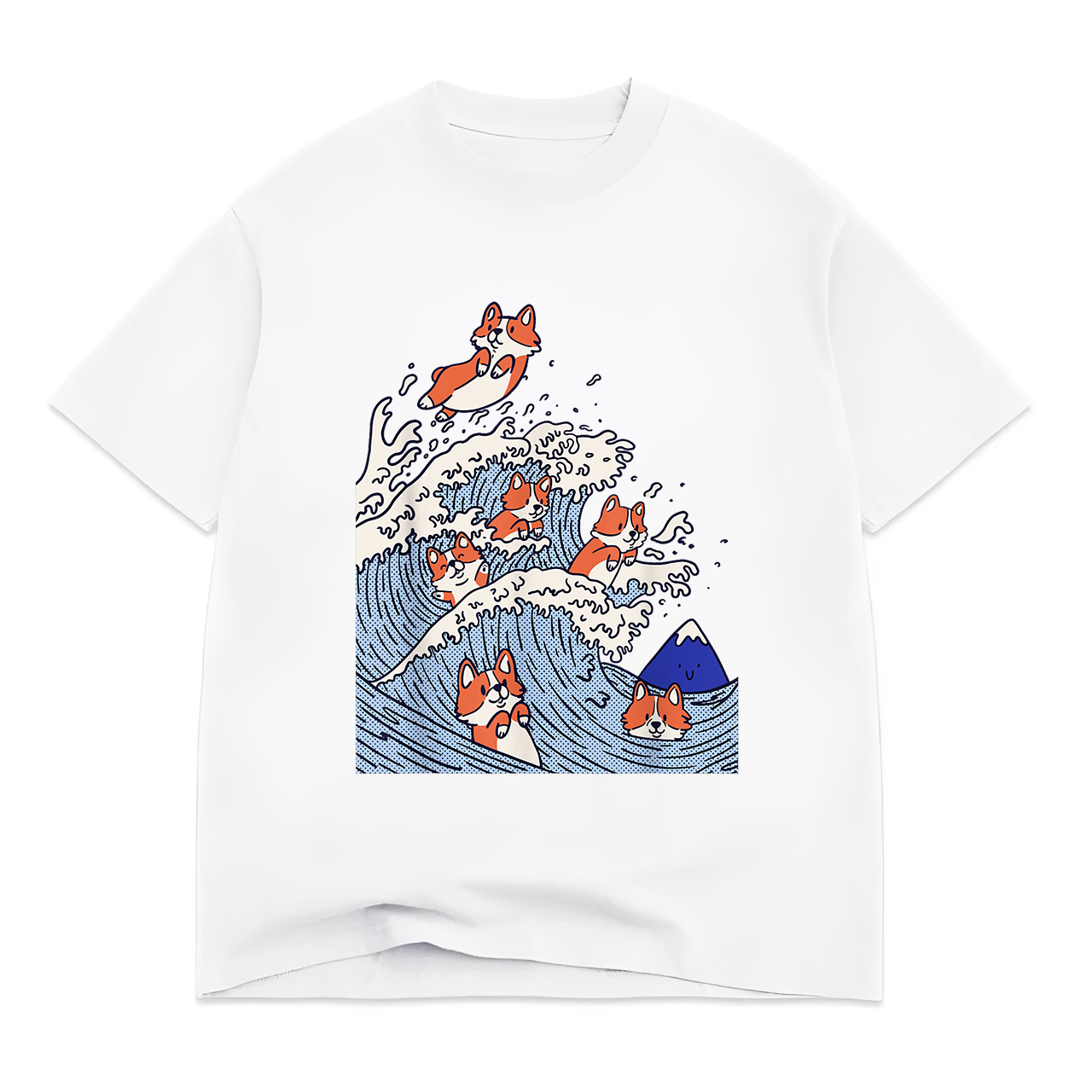 Cute Corgi Wave , Surfing Dogs , Funny Corgi T-Shirt