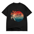 Exotic Flowers Coconut Palm Trees Retro Tropical Summer T-Shirt