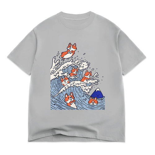 Cute Corgi Wave , Surfing Dogs , Funny Corgi T-Shirt