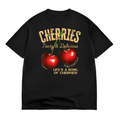 Cherries Retro Style Vintage Tee, Old-Style Cherries Fruit T-Shirt