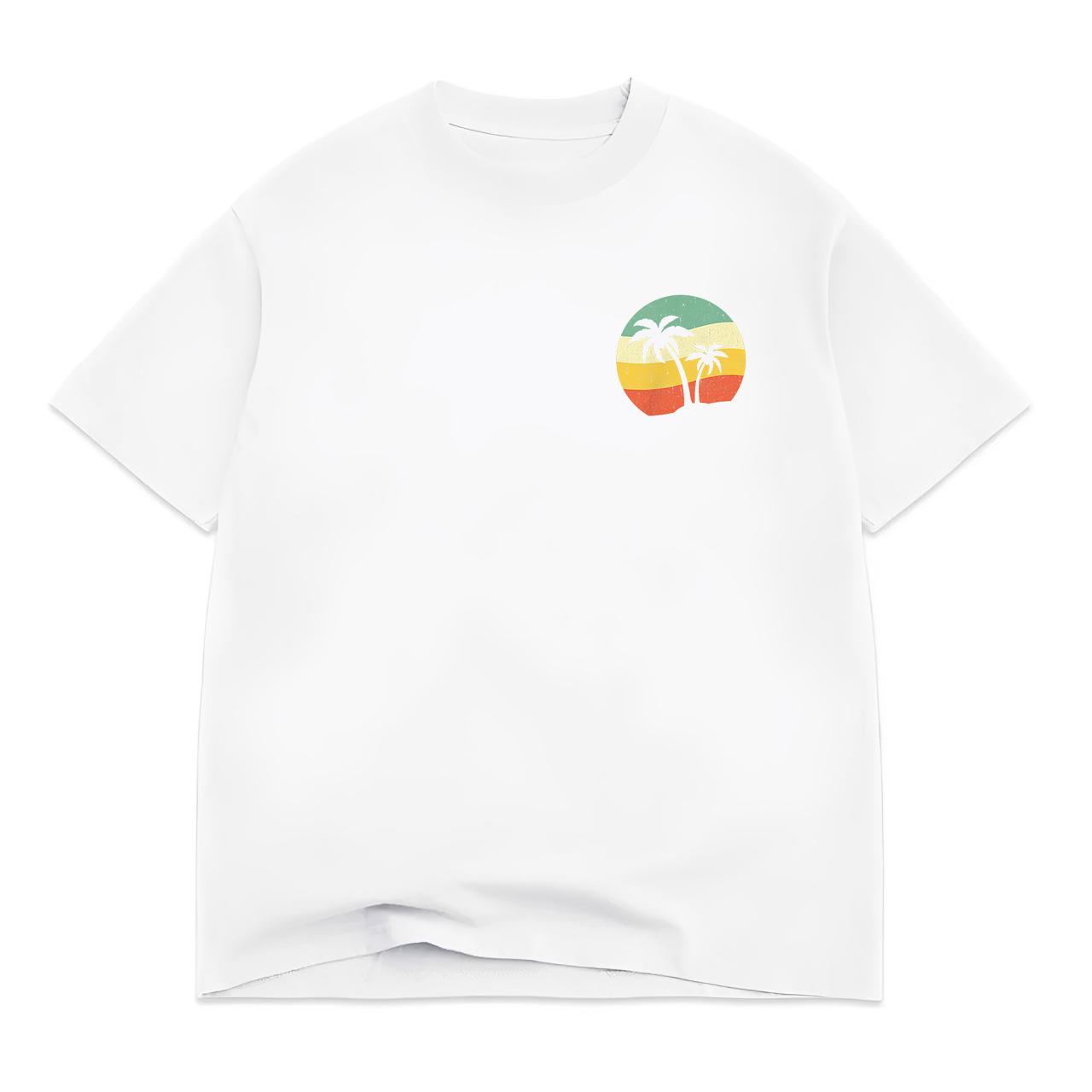 Pocket Palm Tree Retro Sunshine Summer Vacation Beach T-Shirt