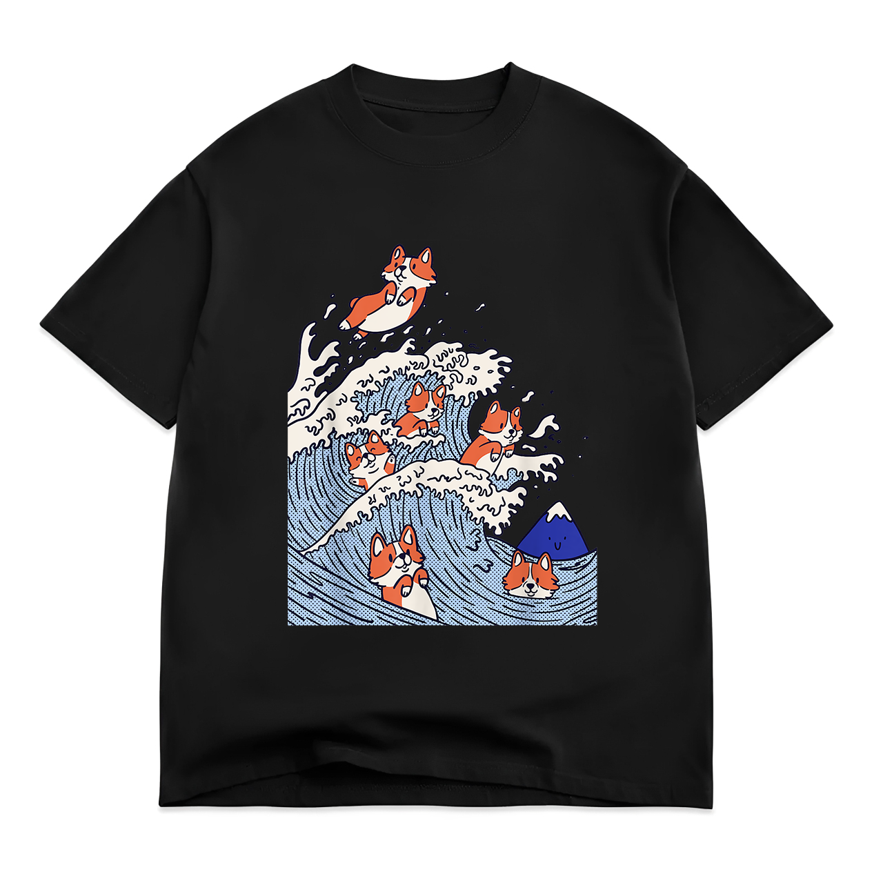 Cute Corgi Wave , Surfing Dogs , Funny Corgi T-Shirt