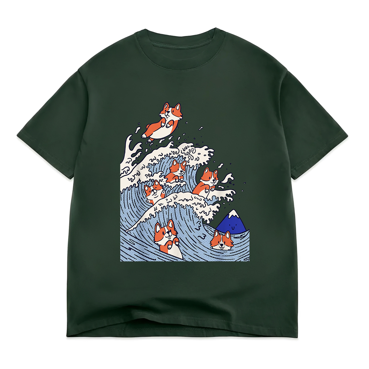 Cute Corgi Wave , Surfing Dogs , Funny Corgi T-Shirt