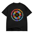 Kindness Peace Equality Love Hope Diversity Human Rights Black Floral Sunflower Pattern T-Shirt