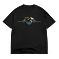 Palm Trees Beach Dolphin Tropical Island Heartbeat T-Shirt